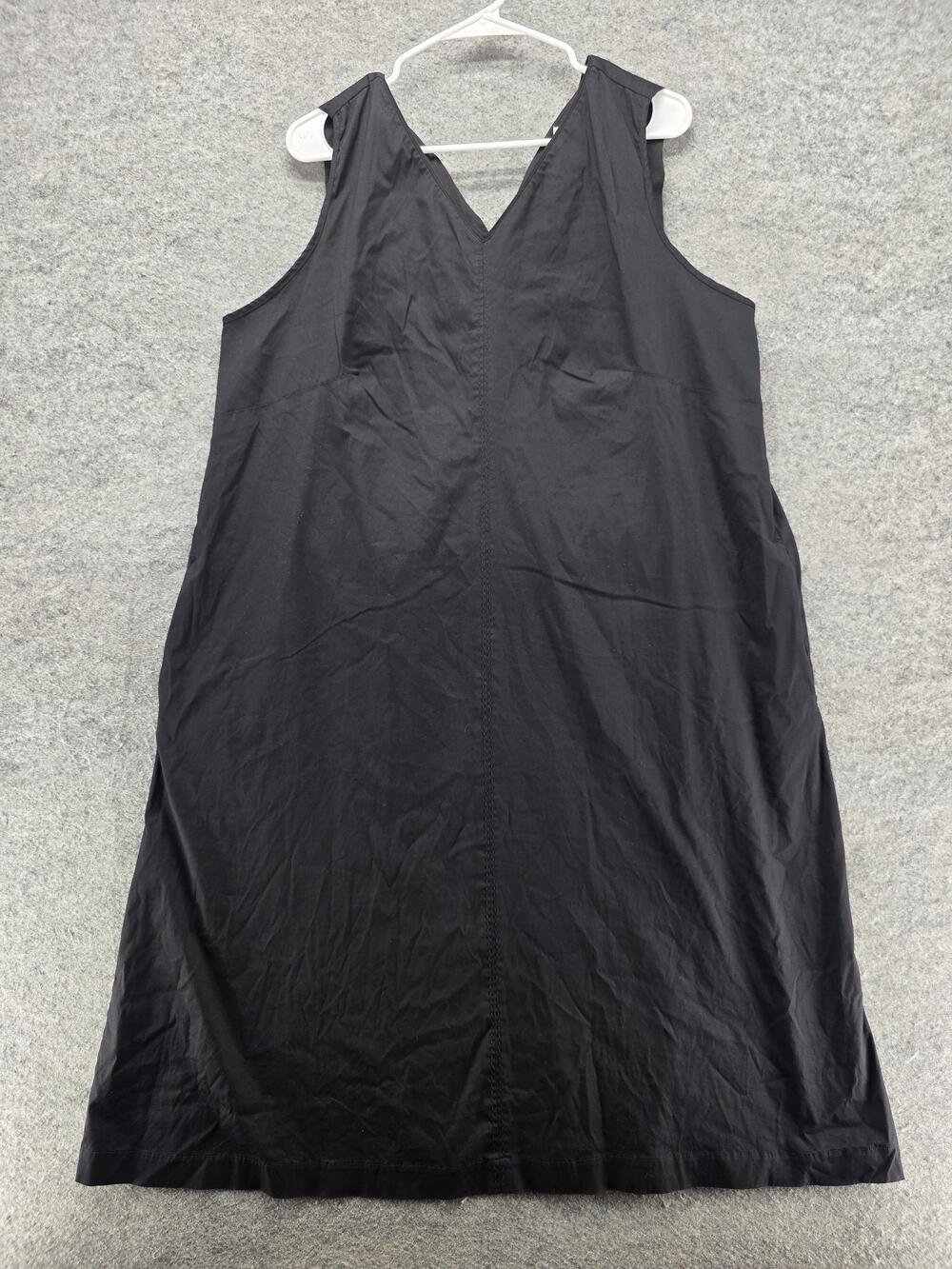Chicos Dress Womens 3 16 18 Black Sleeveless V Neck Tie Back Cotton Blend
